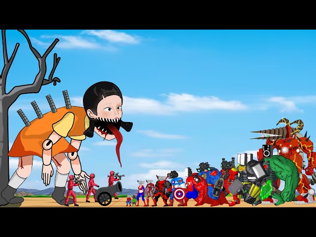 All Cameraman Superheroes ZOMBIE Playing Squid Game 2 Animation|어몽어스 오징어 게임 2