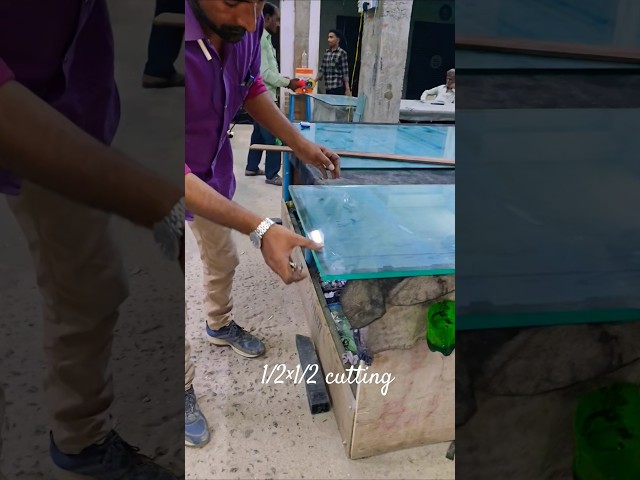 12mm glass cutting #glasscutting #glasshardwork #glassfitting #glasswork #shortvideo #trending #live