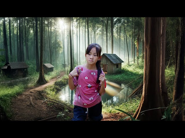 Poor Girl survives alone in dangerous wild jungle, make fish traps bamboo tubes catch a lot of fish