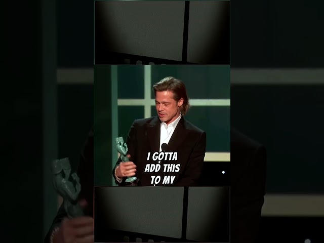 Brad Pitt Delivers the BEST Line EVER at SAG Awards! 🤣 #sagawards #bradpitt #funny #viralvideo