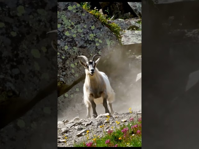 Mountain Goat Falls Down Cliff… But Nails the Landing Like a Pro! 😎🐐