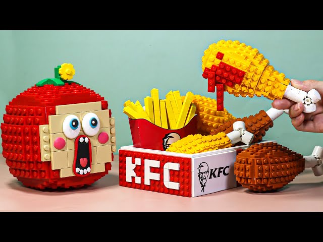 Lego Mukbang KFC Chicken Fast Food With COCOAPPLE | Bricks World Stop Motion Cooking Asmr