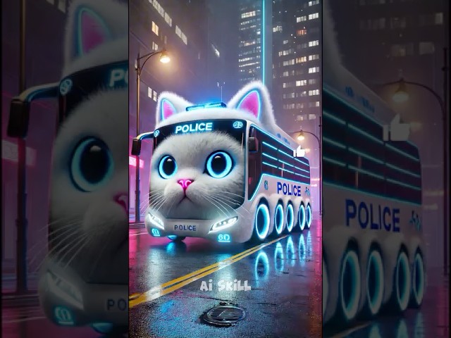 ❤️ Evolution of Cat : Police Bus 🚌 Miaw Milky ✅ #bus #cat #cutecat