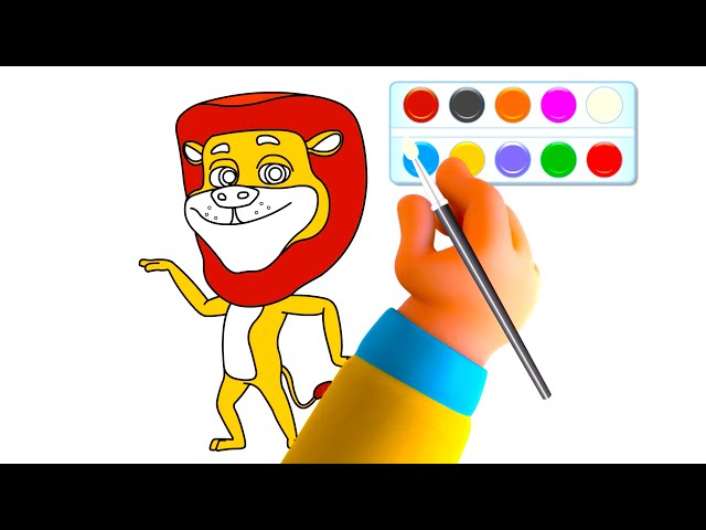 Draw and Color | How To Draw A Lion | Drawing For Kids | Colouring For Children