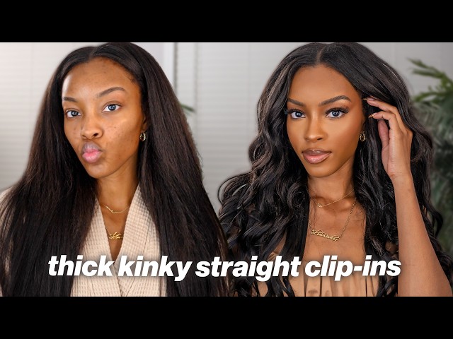 Elevate Your Silk Press with THICK Kinky Blow Out Clip-Ins