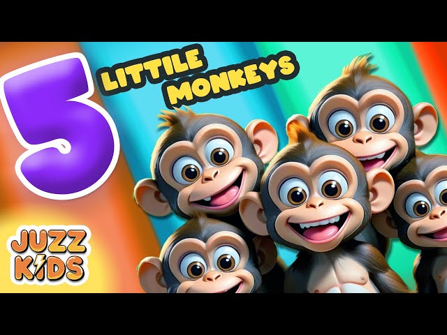 Five Little Monkeys Jumping on the Bed - Nursery Rhyme Song#babysongs #forkids #trending