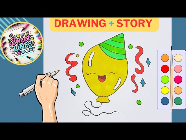 How to Draw a Cute Balloon Step by Step for Kids | Art for Kids