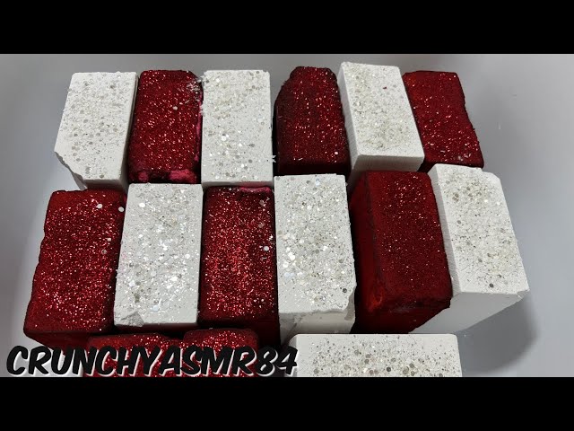 14 Red Dyed & Plain White Blocks | Oddly Satisfying | ASMR | Sleep Aid