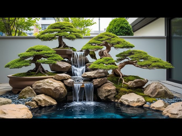 Waterfall Bonsai Garden - Relaxing Zen Water Sounds • Peaceful Ambience for Spa, Yoga and Meditation