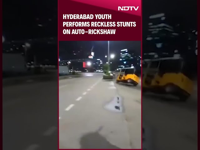 Hyderabad news | Hyderabad Youth Performs Reckless Stunts On Auto-Rickshaw, Police Issue Warning