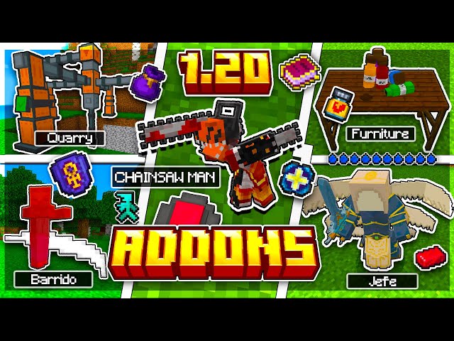 😎TOP 20 MEJORES ADDONS [MODS] SURVIVAL Para MINECRAFT PE/BEDROCK 1.20 - 1.20.15 | BEST ADDONS 1.20