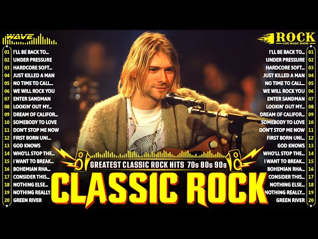 Classic Rock Songs 70s 80s 90s 🔥 ACDC, Queen, Aerosmith, Bon Jovi, Metallica, Nirvana, Guns N Roses