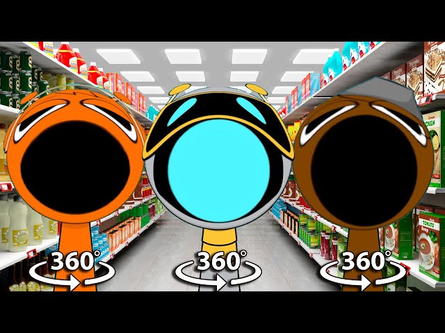 Pop Incredibox Sprunki - Supermarket in 360° Video | VR / 8K