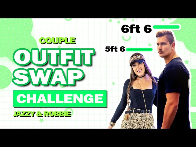 6ft 6 guy puts his girlfriend clothes on! HAHA - Couples Outfit Swap!