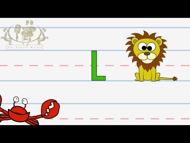 Write the letter L | Alphabet Writing lesson for children | The Singing Walrus