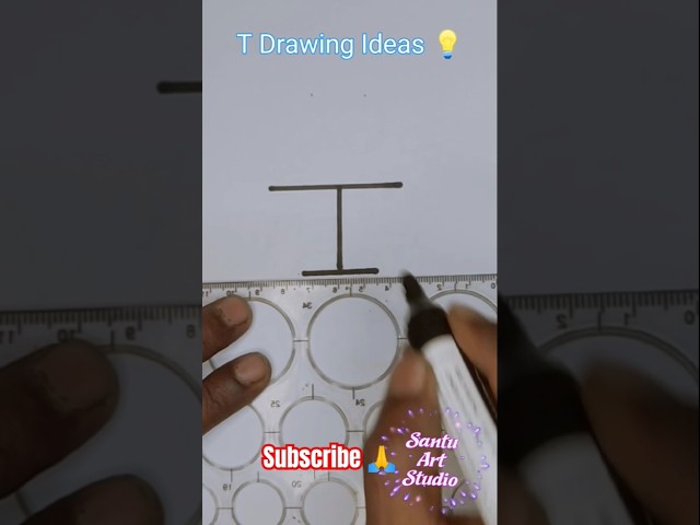 T Drawing Ideas 💡#alphabetdrawing #drawing #art #youtubeshorts #youtuber #yoitubevideo #shots