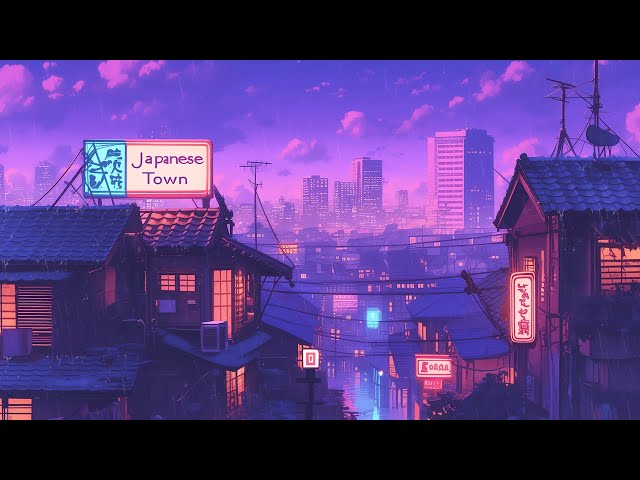 1980s & 90s Lofi Hip Hop Beats 🎶 Retro Nostalgic Vibes & Japanese Town Ambience 🌆 Lofi Rain Playlist