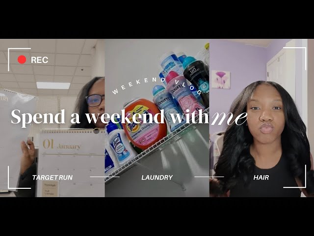 SPEND THE WEEKEND WITH ME| Laundry, Doing my hair, Target Run,etc.