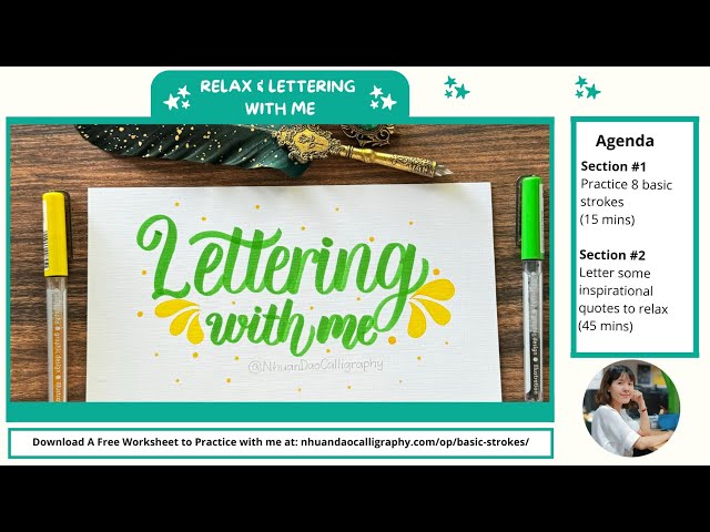 Lettering Challenge | Lettering With Me And Relax For 60 minutes  🥰