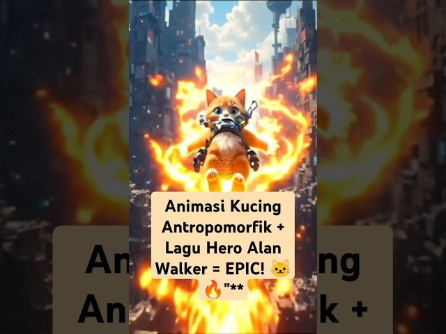 Animasi Kucing Antropomorfik + Lagu Hero Alan Walker = EPIC! 🐱🔥 #cat #animecatgirl #cute #djcat