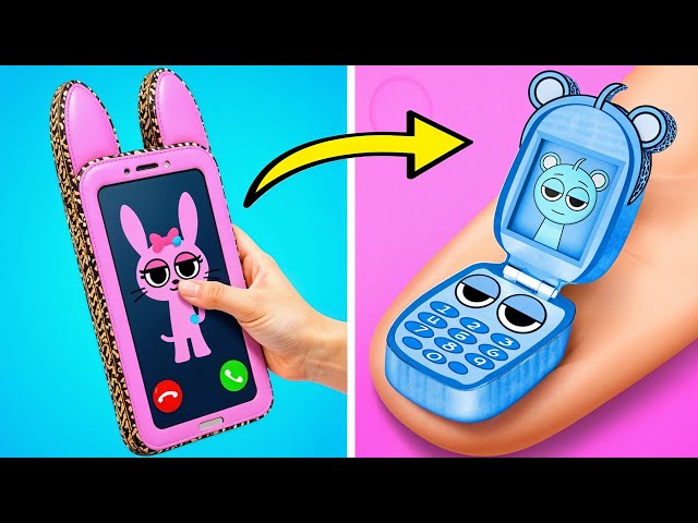 FROM CARDBOARD TO MAGIC* DIY Pinki or Sky Phone! 💖 Cool Hacks for Crafting at Home!