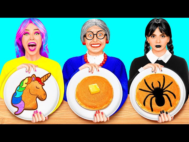 Wednesday vs Grandma Cooking Challenge | Kitchen Gadgets and Parenting Hacks by BaRaDa Challenge