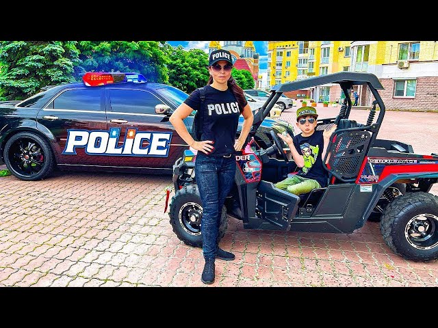 Den y sus Aventuras en un Coche de Policía! | Colección de videos para niños!