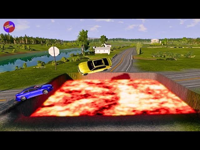 Cars Vs Minecraft Lava in BeamNg.drive 😱