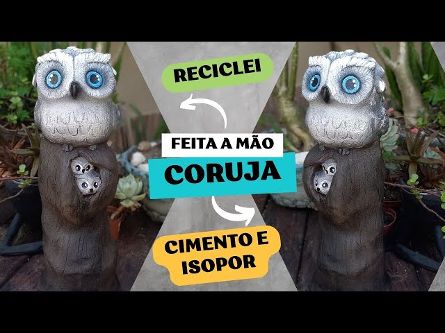 DIY- Incredible and Easy to Make Art! 🦉✨ Cement Owl with Styrofoam Step by Step! #diycrafts