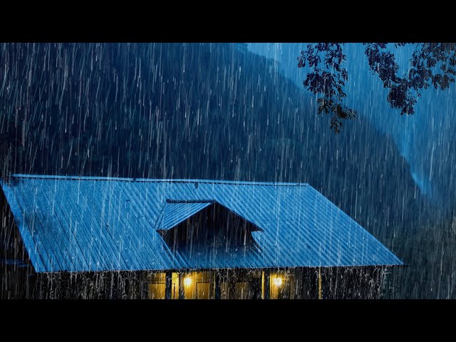 HEAVY RAIN at Night to Sleep Well and Beat Insomnia | Thunderstorm for Insomnia, STUDY, ASMR