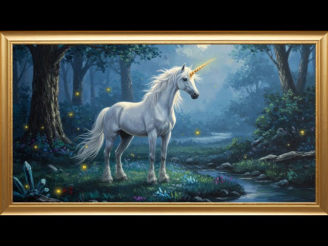 TV Frame Display | Mythical Unicorn Fantasy Landscape | Relaxing Screensaver #home_decor