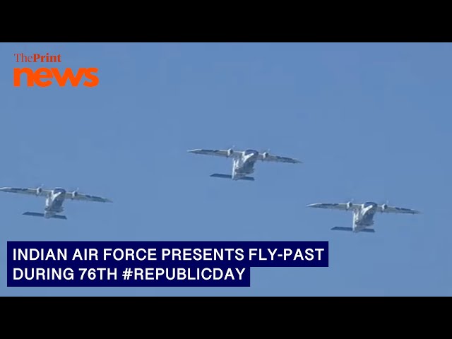 Indian Air Force presents fly-past during the 76th #RepublicDay Parade on Kartavya Path,