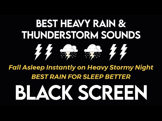 Fall Asleep Instantly on Heavy Stormy Night ⛈️ Intense Rainstorm & Powerful Thunder, Thunderstorm