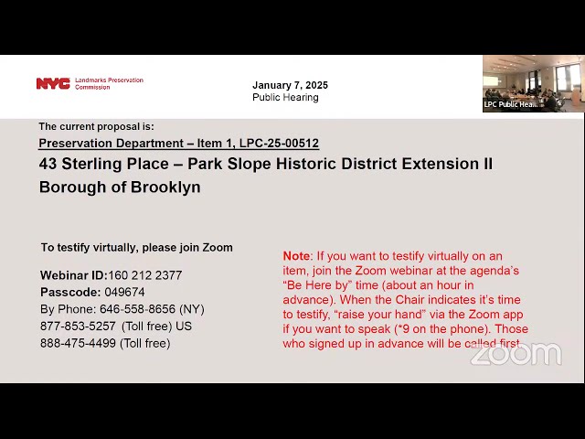 NYC LPC Public Hearing/Meeting 1/7/2025 Part 2