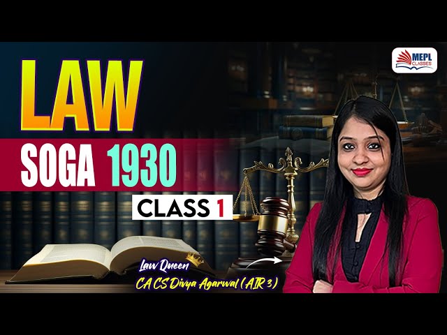 SOGA 1930 - Class 1 | For CA/CS/CMA Foundation/Inter By Divya Agarwal Mam | MEPL Classes