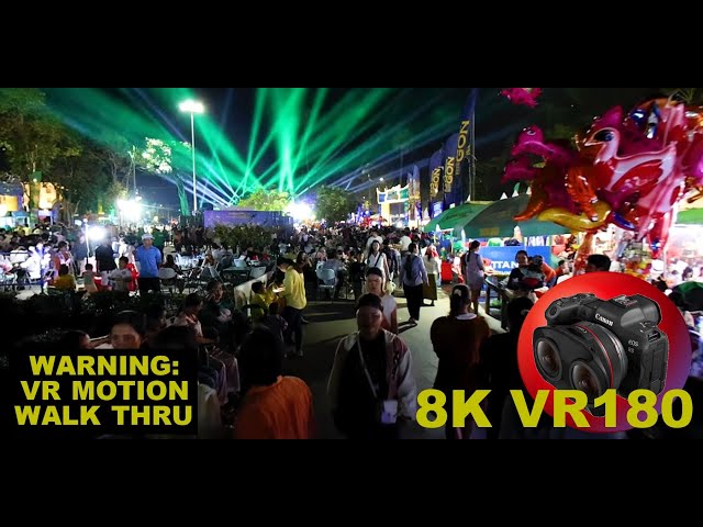 SIEM REAP WATER FESTIVAL walking through the night markets 8K 4K VR180 3D (Travel Videos ASMR Music)