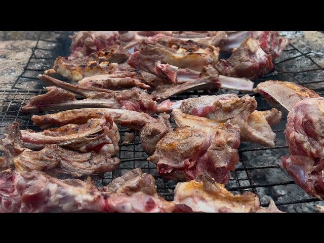 Delicious Lamb Kebab Over a Wood Fire – Village Style! #cooking #trending#keşfet#shorts #viralvideo