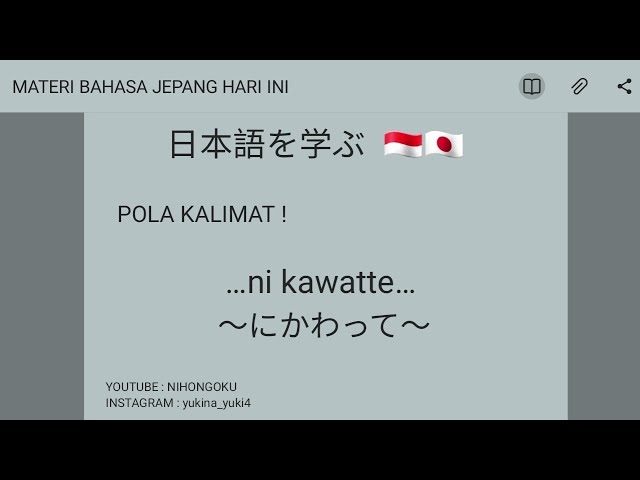 BELAJAR POLA KALIMAT ～にかわって～ ( …ni kawatte… ) = sebagai pengganti/mewakili… #n3 #bahasajepang