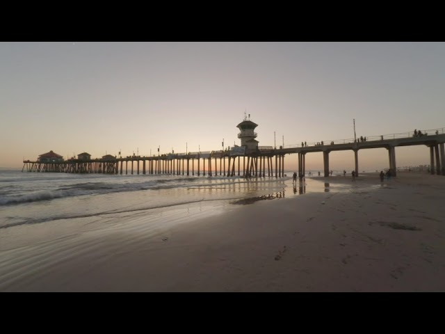 VR180 video - Sunset at Huntington Beach Pier Socal