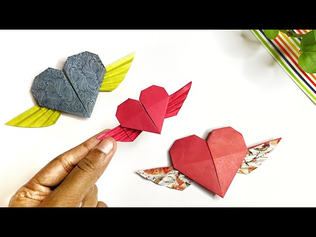 Cute Paper Heart with Wings | Easy Origami Heart With Wings | Art beats