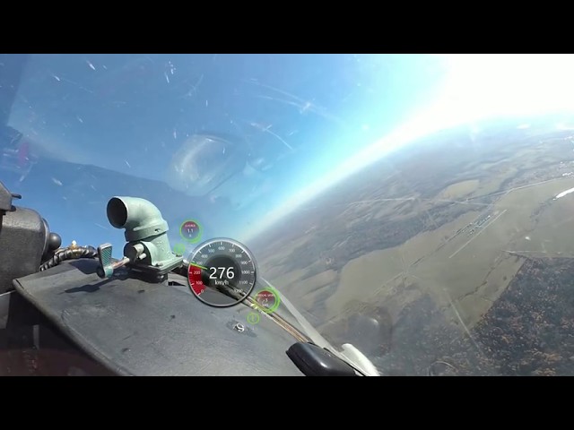 A flight on L-29 Dolphin. 360 video