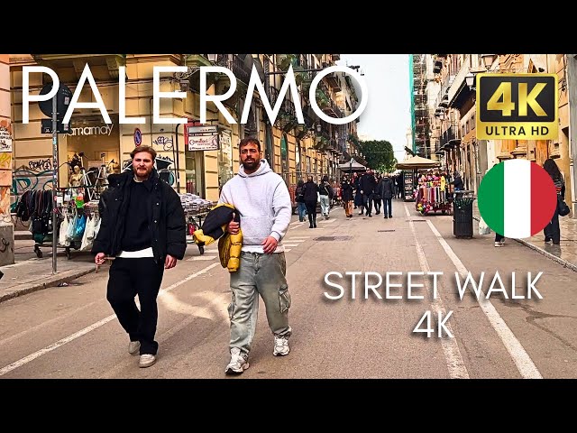 🇮🇹 PALERMO 4K 🤌  STREET WALK - People, Fashion, Food