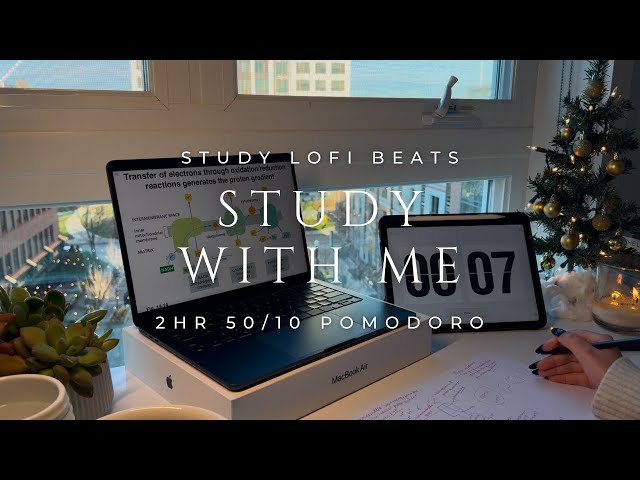 2-HR 50/10 POMODORO 📚 STUDY WITH ME 📚 STUDY LOFI 🎧 CHILL BEATS, NO NOISE, REAL TIME