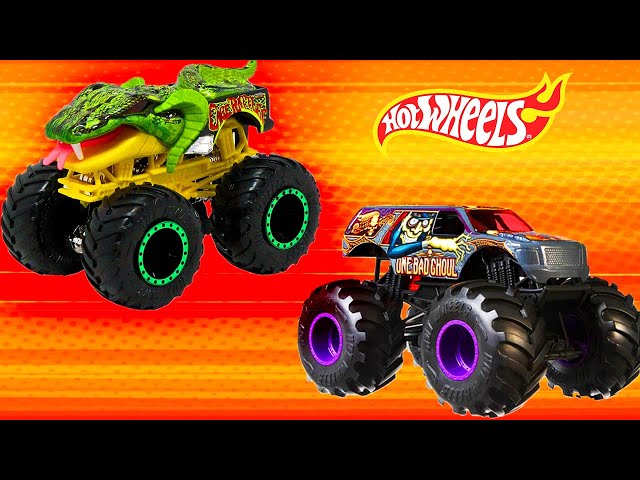 Hot Wheels Monster Trucks vs Giant Monsters - Challenges Coffin Dance Song COVER - Let's Race PART 6