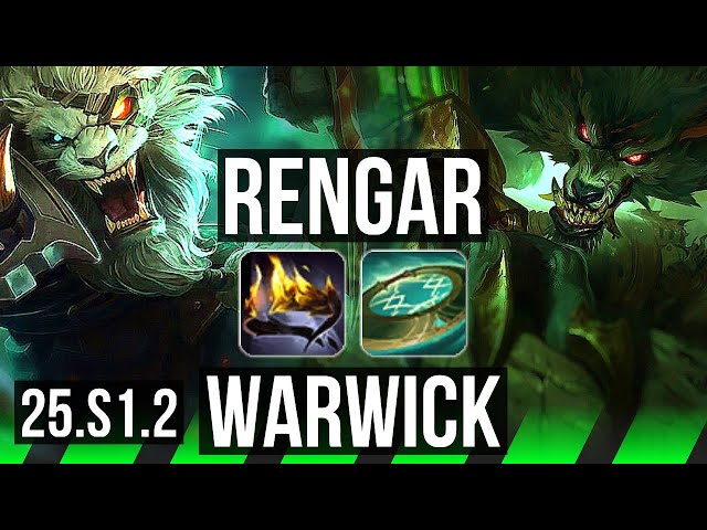 RENGAR vs WARWICK (JGL) | 1100+ games | NA Grandmaster | 25.S1.2