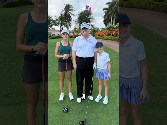 kai trump golf with grandpa 😱 #trumpchildren #golf #kaitrump #kaiwitjdolandtrump #ytshort #trump