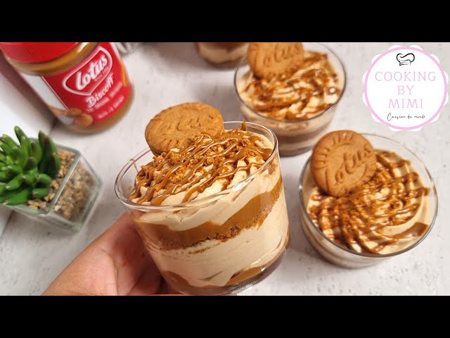 Speculoos mousse verrines with only 3 ingredients easy and quick 😋👌