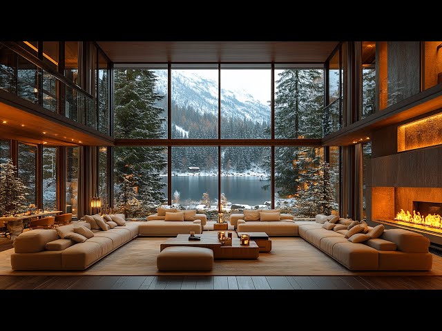 Study & Work Music | Smooth Jazz & Winter Living Room Ambience