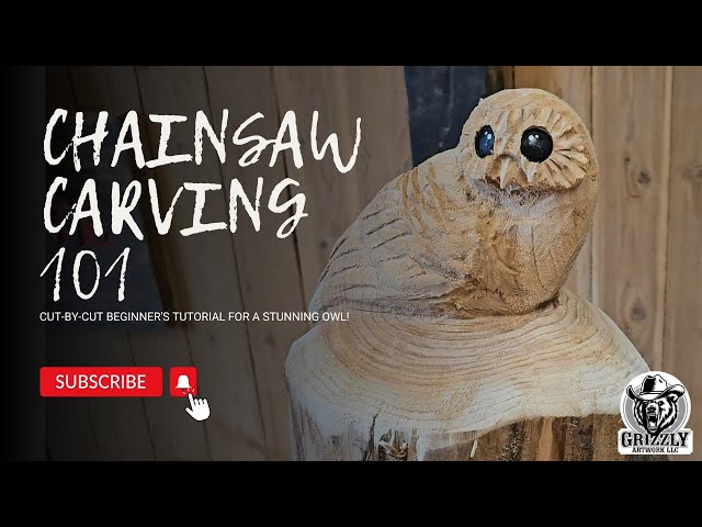 Chainsaw Carving 101: Cut-by-Cut Beginner's Tutorial for a Stunning Owl! #woodworking #woodcarving