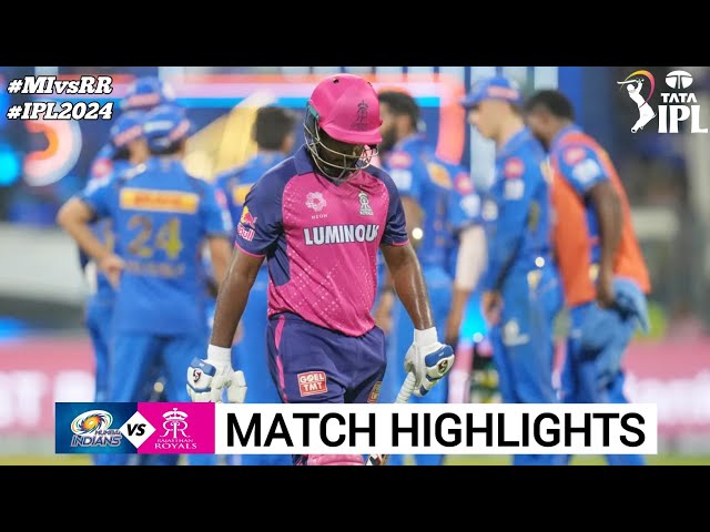 Mumbai Indians Vs Rajasthan Royals IPL 38th Match Highlights 2024 | RR vs MI IPL 2024 Highlights